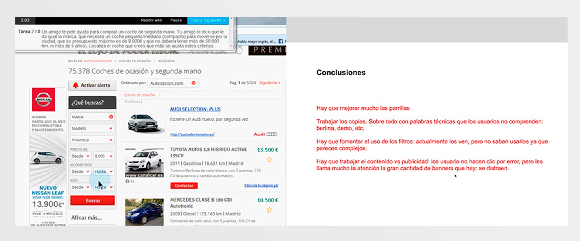 Autocasión test de usuarios
