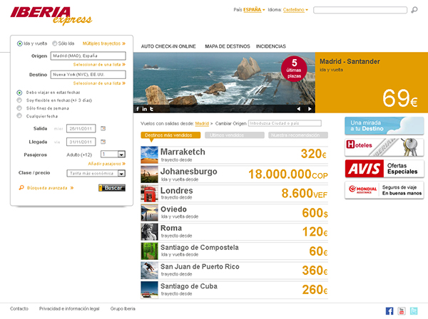 Iberia Express home acercamiento